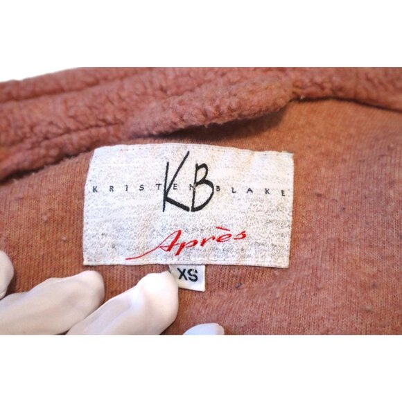 Kristen Blake Apres Fleece Coat XS Pink Cozy Cottagecore Grandma Aesthetic - Picture 2 of 9